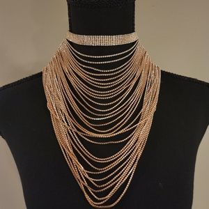 Rose Gold Chic Layered Statement Necklace